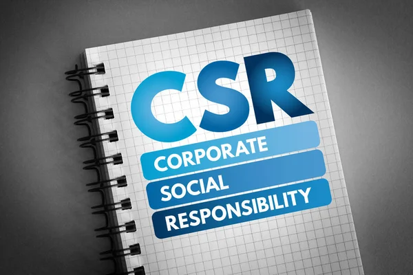 CSR - Kurumsal Sosyal Sorumluluk Kısaltması — Stok fotoğraf