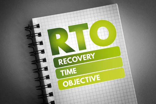 RTO - Recovery Time Objective acronym — Stock Photo, Image