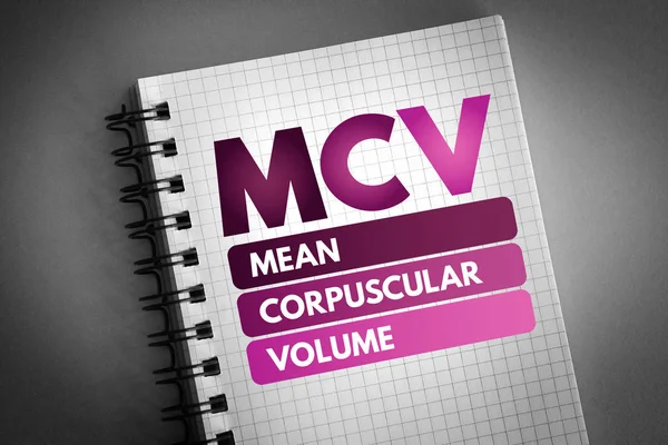 MCV-Średnia objętość corpuscular akronim — Zdjęcie stockowe