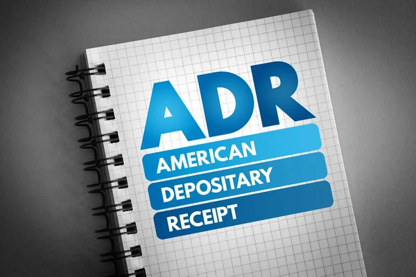 ADR - American Depositary Receipt acronym — Stock Photo, Image