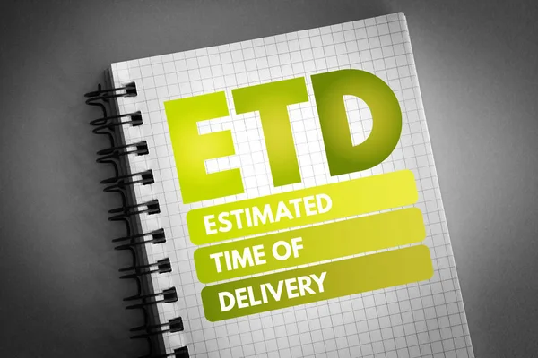 ETD - Tempo estimado de entrega sigla — Fotografia de Stock