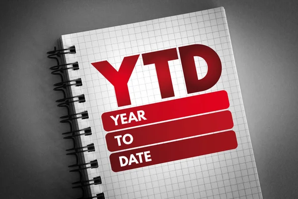 Ytd - skrót od Year To Date — Zdjęcie stockowe