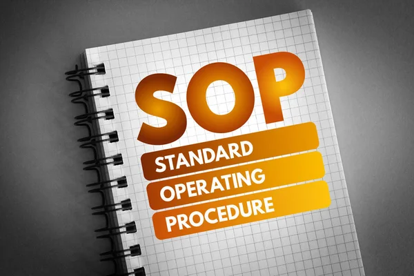 SOP - Standard Operating Procedure acronym — Stock Photo, Image