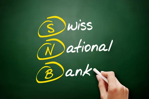SNB - acrónimo del Banco Nacional Suizo — Foto de Stock