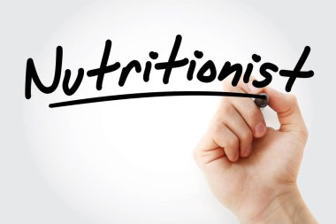 Beslenme uzmanı marker ile yazma el