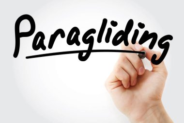 Yamaç paraşütü marker ile yazma el