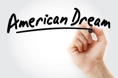 Amerikan rüyası marker ile yazma el