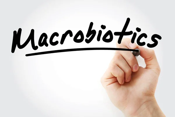 Ecriture manuscrite Macrobiotiques avec marqueur — Photo