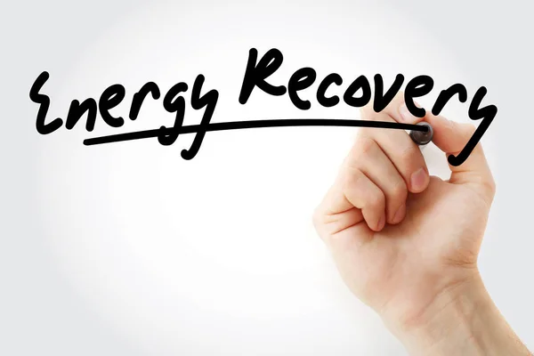 Hand writing Energy recovery with marker — Stock Photo, Image