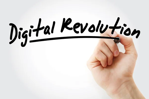 Handschrift der digitalen Revolution mit Filzstift — Stockfoto