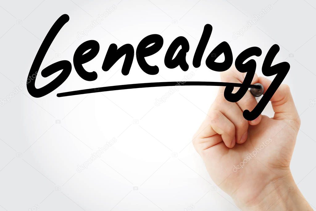 Hand writing Genealogy with marker