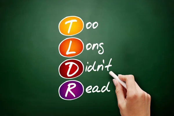 TLDR - Too Long Didn't Read acronym