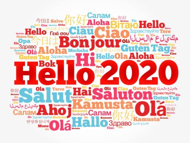 Merhaba 2020 kelime bulutu farklı dillerde