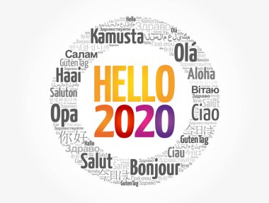 Merhaba 2020 kelime bulutu farklı dillerde