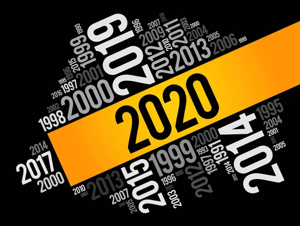 2020 Šťastný nový rok a předchozí roky — Stockový vektor