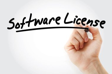 Yazılım lisansı marker ile yazma el