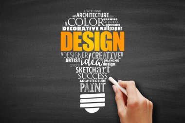 Tasarım ampul kelime bulut kolaj