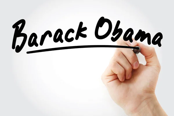 Ecriture Barack Obama avec marqueur — Photo