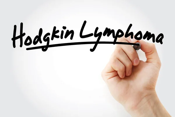 Ручная лимфома Ходжкина с маркером — стоковое фото