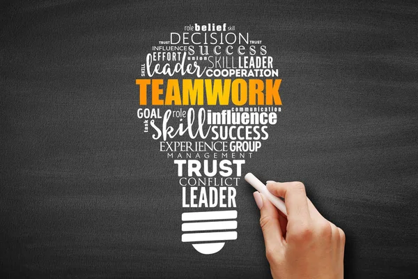 Teamwork gloeilamp Word Cloud — Stockfoto