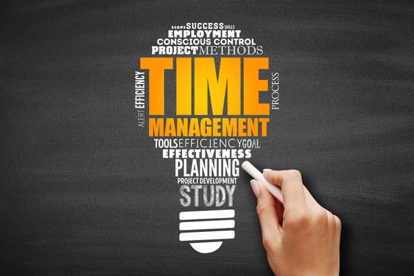 Time management gloeilamp Word Cloud — Stockfoto