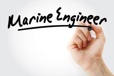 Deniz mühendisi marker ile yazma el