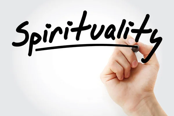 Escritura a mano Espiritualidad con marcador — Foto de Stock