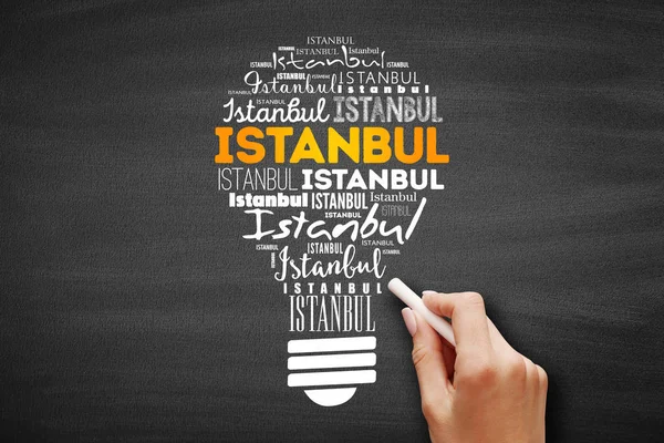 Istanbul light bulb word cloud — Stock fotografie