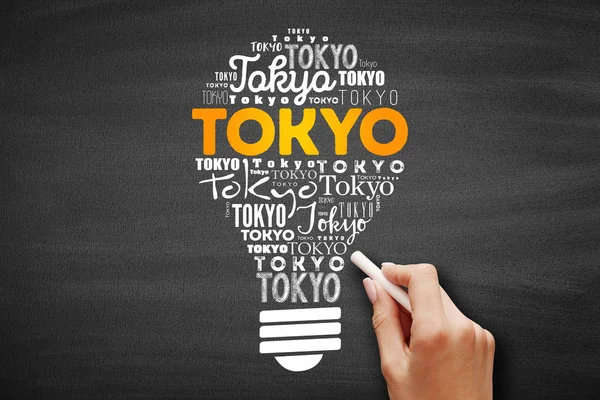 Tokyo light bulb word cloud — стокове фото