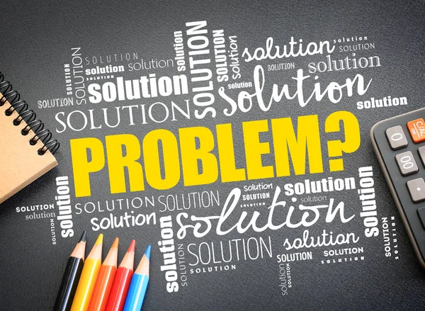 Problem and solution word cloud collage — Stock Photo, Image
