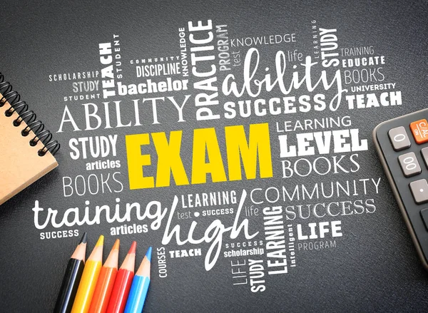 EXAM word cloud collage, education concept — Stock Photo, Image