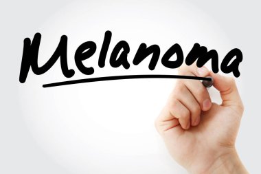 Hand writing Melanoma with marker clipart