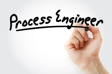 Proses mühendisi marker ile yazma el