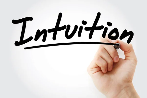 Hand writing Intuition with marker — Stock Photo, Image