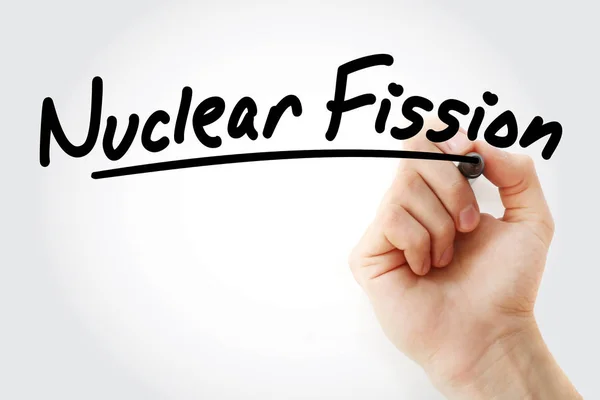 Scrittura a mano Fissione nucleare con marcatore — Foto Stock