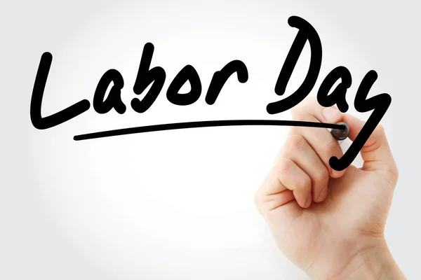 Hand writing Labor Day with marker — Stock Photo, Image