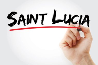 İşaretli Saint Lucia metni