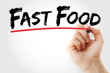 İşaretli fast food metni