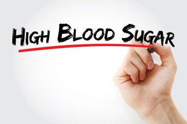 High blood sugar text with marker clipart