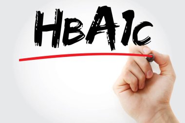 Hba1c text with marker clipart