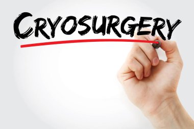 Cryosurgery text with marker clipart