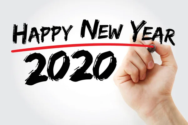 Feliz año nuevo 2020 con marcador — Foto de Stock