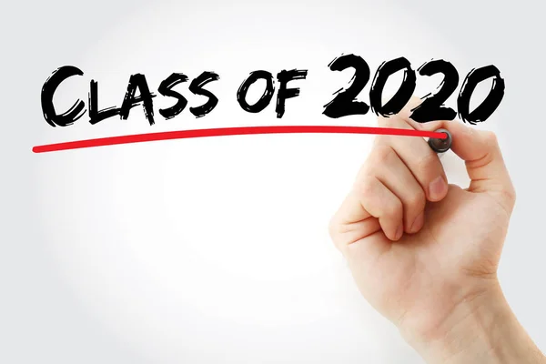 CLASS OF 2020 з маркером — стокове фото