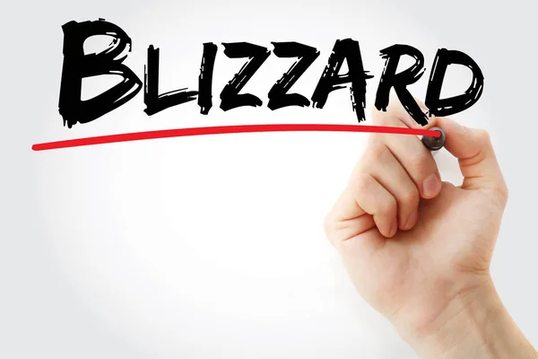 Blizzard texte avec marqueur — Photo