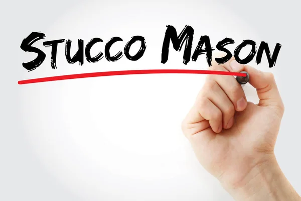 İşaretli Stucco Mason metni — Stok fotoğraf
