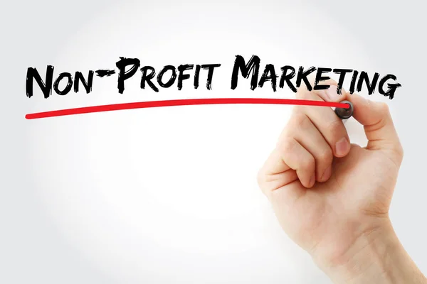 Nonprofit Marketing szöveg jelölővel — Stock Fotó