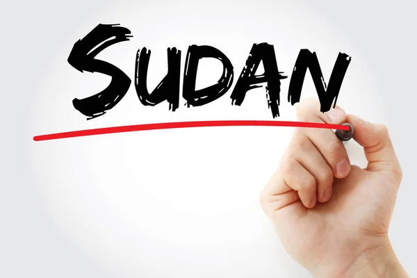 Sudan text with marker — 스톡 사진