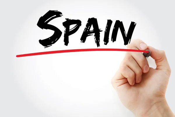 España texto con marcador — Foto de Stock