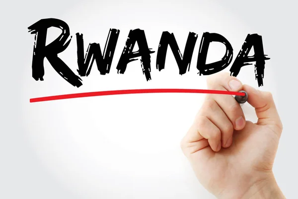 Rwanda texte avec marqueur — Photo