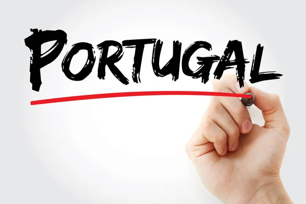 Portugal texto con marcador — Foto de Stock